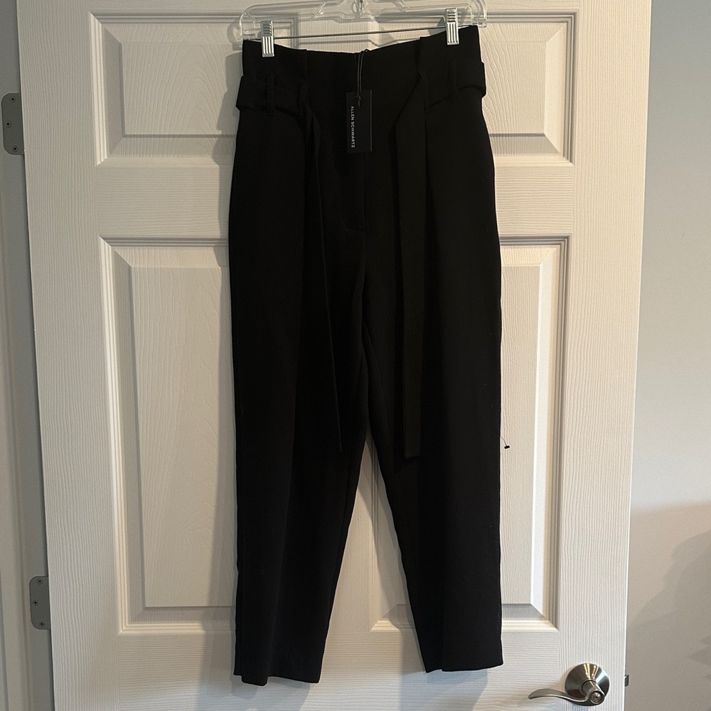 ABS Allen Schwartz Black Cropped High-Waist Tapered Pants